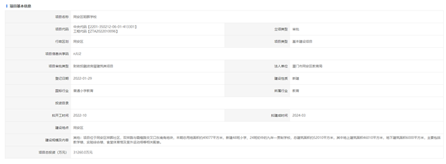 总投超3.1亿！同安再添一所九年一贯制学校！——九房网